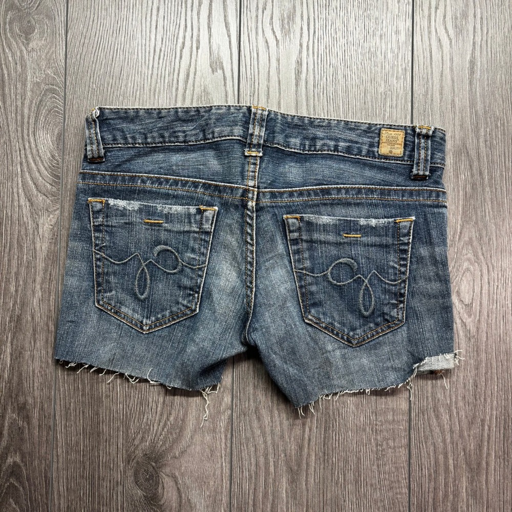 Guess Jeans Daredevil Low Rise Cut Off Denim Shorts Y2K Blue Size 26